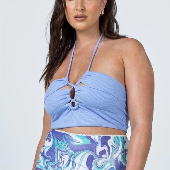 Princess Polly ZAMIA TOP BLUE US 4 - Picture 2 of 5